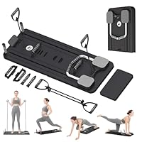 Extralink Pilates Board – Klappbarer Pilates Reformer für Zuhause, Multifunktional, Bauchtrainer mit Widerstandsbändern, Automatischer Rückprall, LCD Timer & Handyhalterung, Kompakt & Stabil, Schwarz