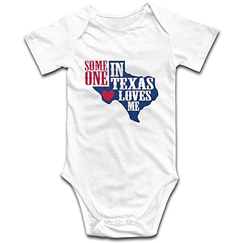 DOQOSESHY Someone in Texas Loves Me Infant Boys Girls Climbing Outfit Toddler Rompers, 3 Months, Long Sleeve-white