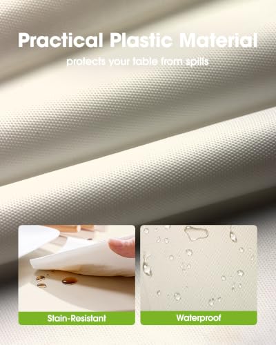 Image of Pureegg Plastic Table Cloth Disposable 84 Inch Round 10 Pack, Beige