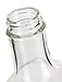 JUVITUS 8 oz / 250 ml Clear Glass Square Oil and Vinegar Bottle with Black Metal Lined Cap (1 pack) + Label for Oils, Vinegar, Dressings, Pickling, Preserving and Canning
