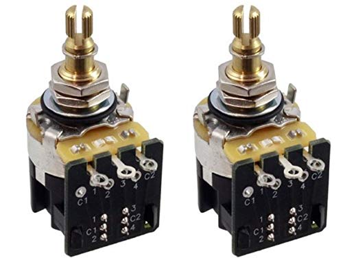 CTS 500k Push Pull Potentiometer for Guitar - Push Pull Pot, Short Split Shaft, Audio Taper, DPDT...