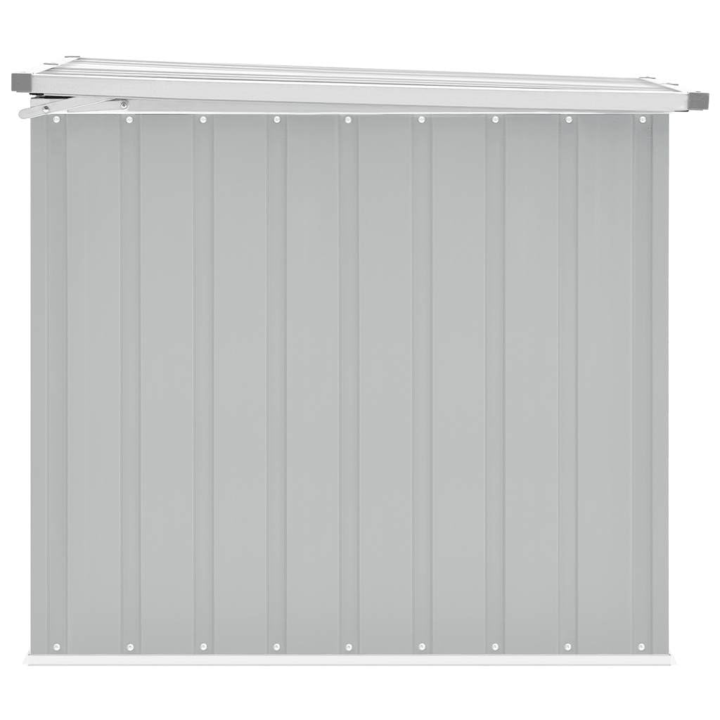 Cassapanca da giardino grigio in acciaio zincato, 149 x 99 x 93 cm, spaziosa scatola con 1,03 m³ di spazio di archiviazione, coperchio pieghevole, versatile box da esterno per giardino