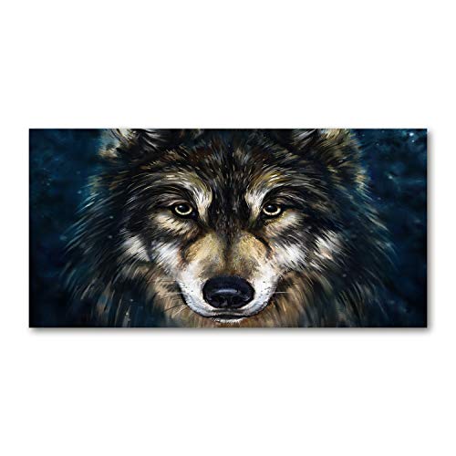 Tirages sur toile Tulup art mural premium 100x50 cm portrait de loups noir