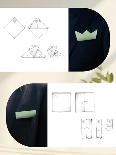 Image of Mantieqingway Cotton Handkerchiefs for Men Solid Color Pocket Square for Suit Formal Wedding Church