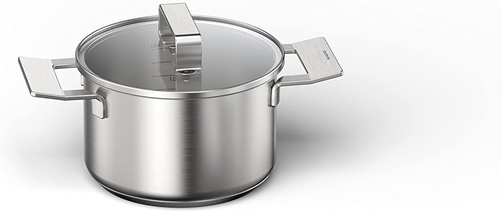 Bosch HEZ9SE060 Hob Accessories, 6-Piece Stainless Steel Cookware Set: 4 Pots and 2 Pans for Electric Hobs and Induction Hobs, Made in Germany