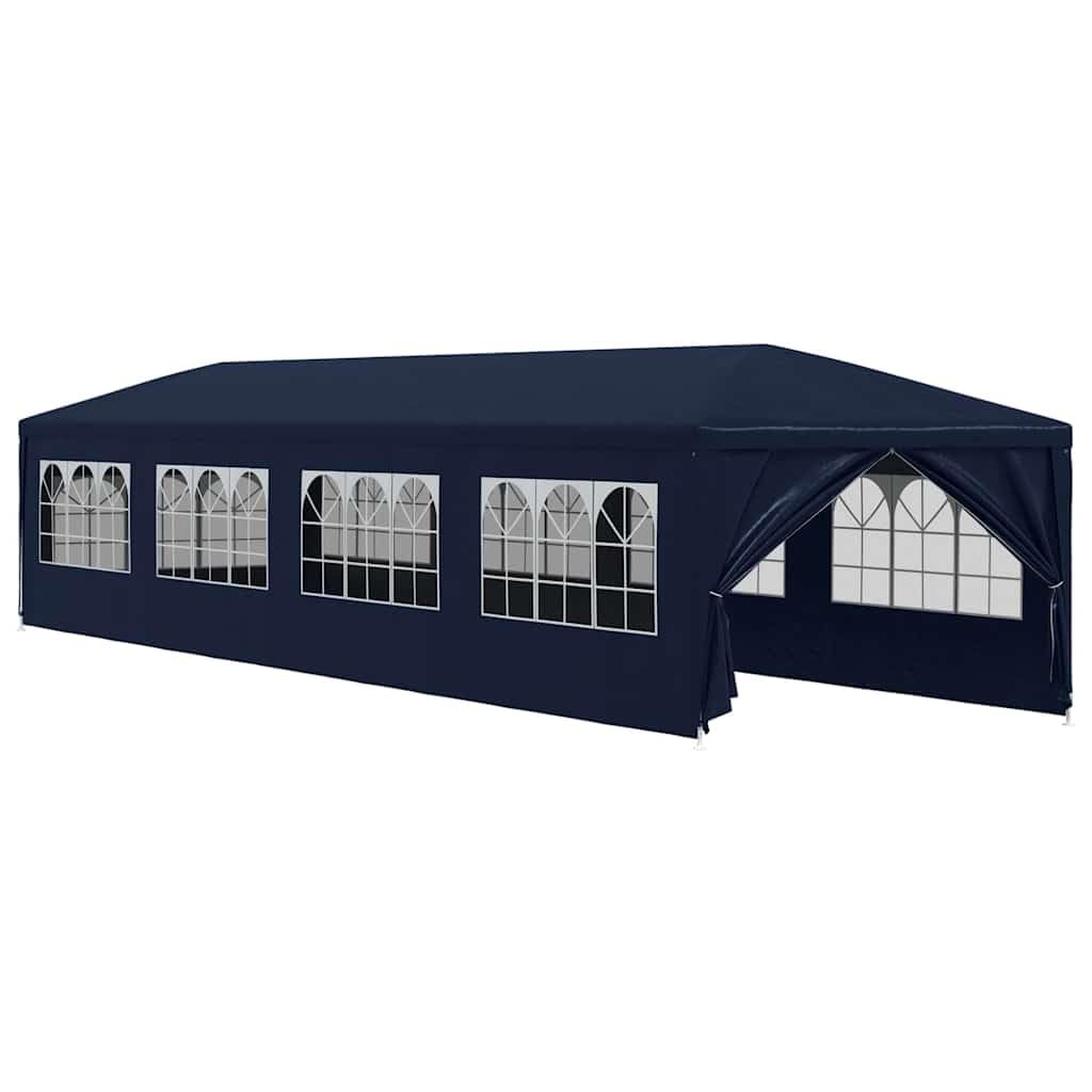 Carpa de jardín 3 x 12 m azul con 8 paredes laterales y 2 puertas