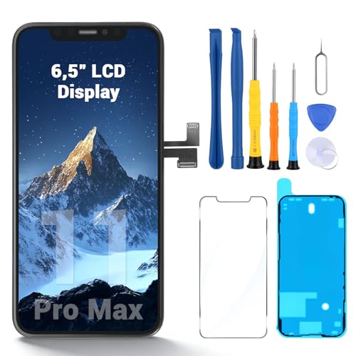 Wvoillty Display für iPhone 11 Pro Max 6 5 Zoll LCD FHD Ersatzbildschirm mit Touchscreen Digitizer Rahmen & Reparaturset Komplettset für Display Austausch