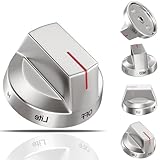 LXun Upgraded 5PCS DG94-03500A/Z DG94-03500U Gas Stove Knob for Samsung Oven Stainless Steel DG94-03500A Electric Stove Knob Replacement for Samsung NX60T8111SS NX60T8311SS NX60T8711SS