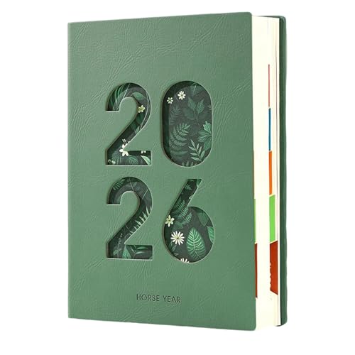 Agenda mensual 2026, cuaderno de 365 días de piel sintética A5, agenda diaria, agenda académica, citas de trabajo, diario de planificación escolar en casa, organizador de viajes
