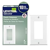 Leviton 80401-WMP 1-Gang Decora/GFCI Device Wallplate, Standard Size, Thermoset, Device Mount, 10-Pack, White