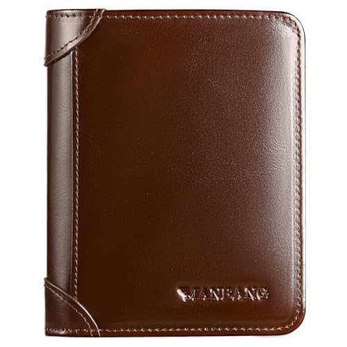 Men's Wallets RFID Genuine Leather Trifold Wallets For Men with ID Window and Credit Card Holder