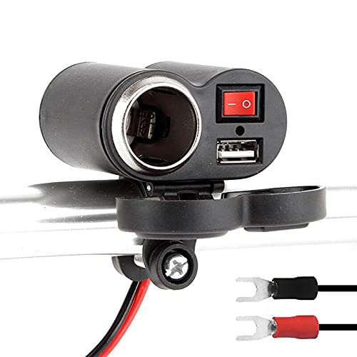 Motorcycle Waterproof Cigarette Lighter USB Charger Socket Power Adapter for Phones Tablets, Cigarette Lighter Adapter, Cigarette Lighter Splitter, Replaceable Car Splitter Adapter