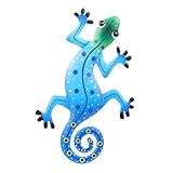 Gecko – aus hochwertigem eisen gefertigt und langlebig, eidechsen-wanddekoration aus metall.