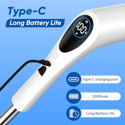 Electric Scrubber, Maypott Electric Cleaning Brush Shower Spin Scrubber with 9 Interchangeable Heads 3 Adjustable Speeds Long Handled Cleaning Tools for Kitchen Bathroom Tile Floor Scrubber - Image 6