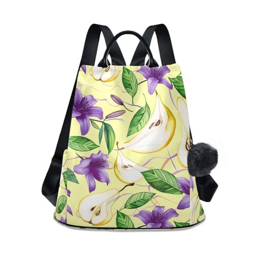 Sac à dos antivol pour femme imprimé fleurs violettes chic et sûr