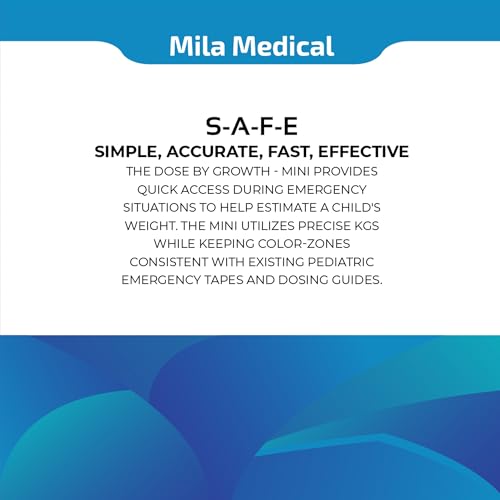 Retractable Pediatric Emergency Length-Based Tape - Broselow Compatible Dose By Growth Mini Pediatric Emergency Tape