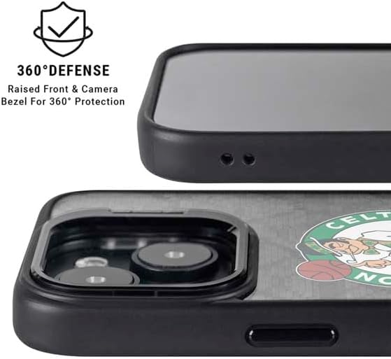 Skinit Kickstand Phone Case Compatible with iPhone 15 - Officially Licensed NBA Boston Celtics Dark Rust Design