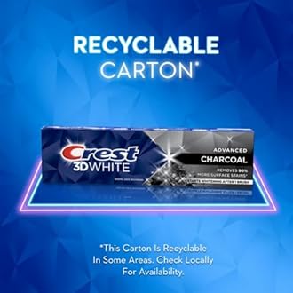 Crest 3D White, Charcoal Whitening Toothpaste, 3.8 Oz (Pack of 3)