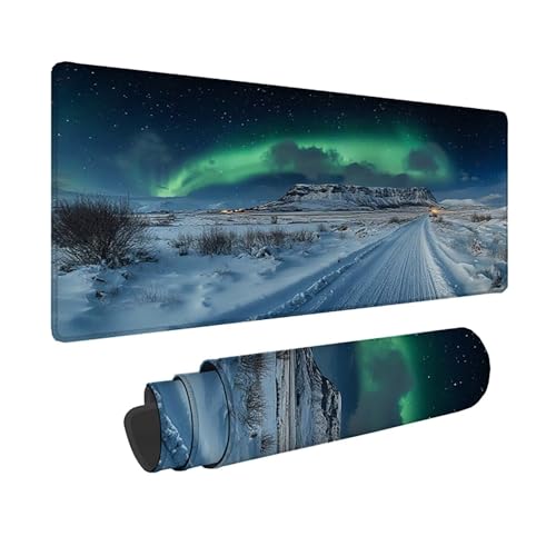 Tapis de souris pour gamer grand format 800x400 mm bleu sous main PC