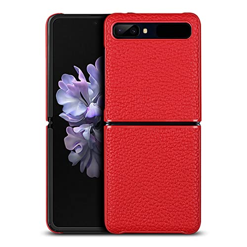 Galaxy ZFlip étui de téléphone rouge en cuir chic pour le quotidien