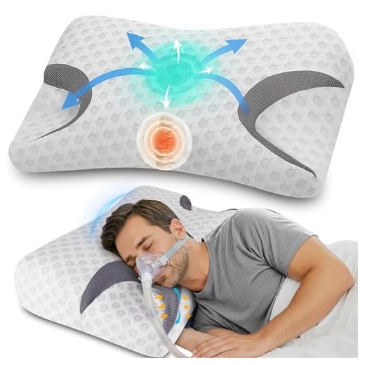 IKSTAR CPAP Pillow for Side Sleepers – Fits All CPAP Mask Types – Adjustable Memory Foam with Contoured Cutouts for Side, Back & Stomach Sleepers – Reduces Air Leaks & Mask Pressure a Better Sleep