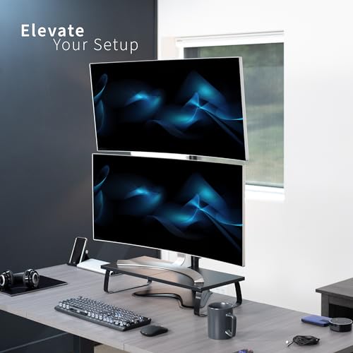 Image of VIVO Single Monitor Desk Stand for 13 to 27 inch Screens, STAND-V011H | Black, Articulating, Freestanding Adjustable Monitor Arm, Extra Tall Computer Stand for 1 Monitor, Holds 22 lbs