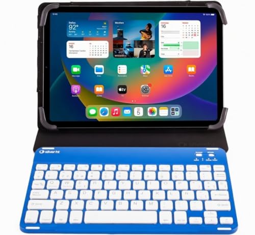 SILVERHT   Funda Universal Gripcase con Teclado Bluetooth para Tablet de hasta11 Pulgadas con función Soporte. Teclado QWERTY en Español. Contiene la Letra Ñ.