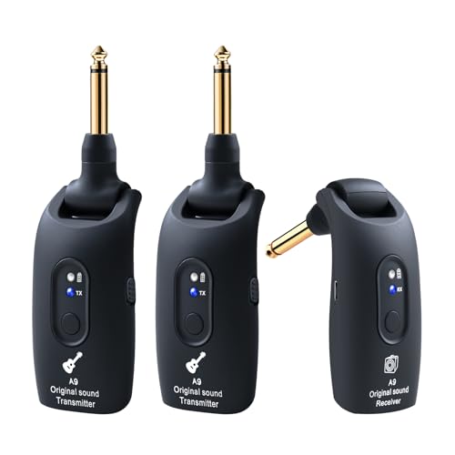 Image of A9 Wireless Guitar System 2.4GHz Built-in Rechargeable Lithium Battery 270Rotate Audio Wireless Transmitter Receiver for Guitar Bass Violin Keyboard Electric Instruments (IK-L0AM-OVFE)