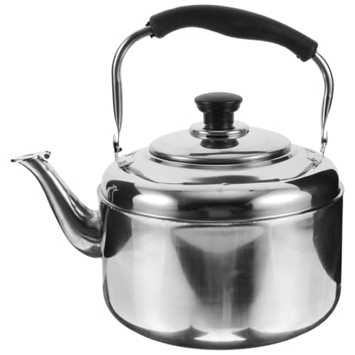 TOPBATHY Edelstahlkessel Schall Wasserkessel Für Herd Wasserkocher Aus Edelstahl Mit Griff Für Gasherd Und Elektroherd 4 L Fassungsvermögen Für Tee Kaffee Camping