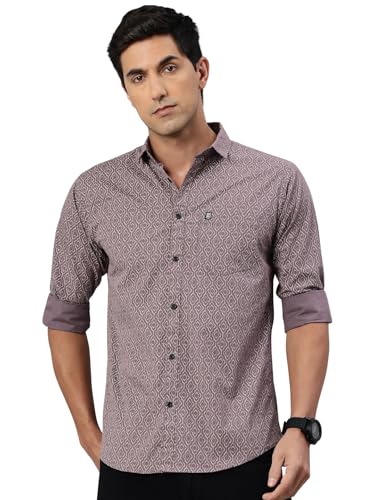 Image of Majestic Man Custom Abstract Printed Pure Cotton Slim Fit Casual Shirt