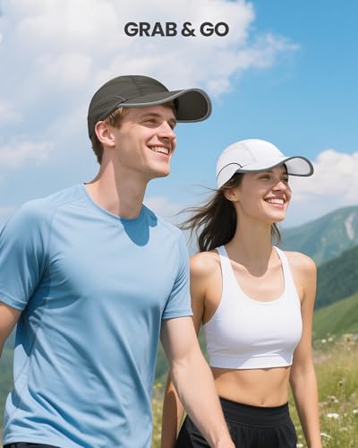 Image of GXCROR Quick-Dry Running Hat for Men & Women - UPF 50+ Breathable Mesh, Reflective Sports Cap for Outdoor, Hiking