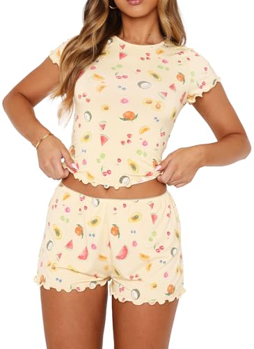 Lacozy Cute Pjs Set for Woman 2 Piece Short Sleeve...