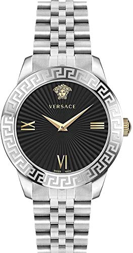 Versace Montre à Quartz analogique pour Femme avec Bracelet en Acier Inoxydable VEVC004 19, argenté, Bracelet