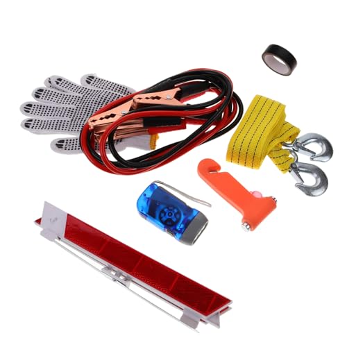 Alipis Kit D’assistance Routière Multifonction 8 Pièces Pour Voiture, Ensemble D’outils De Dépannage, Matériel De Sécurité Automobile Portable, Usage Inspection Véhicule Et Secours Routier