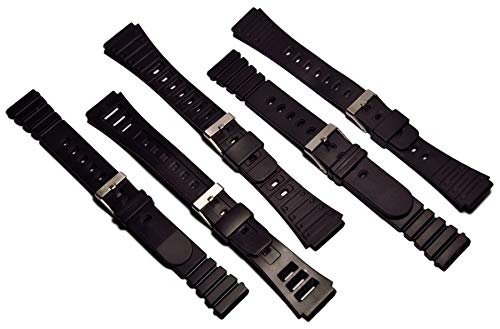 Montre de plongée bracelet caoutchouc noir sportive Plat Bracelet Divers Strap SS28 65mp Cover