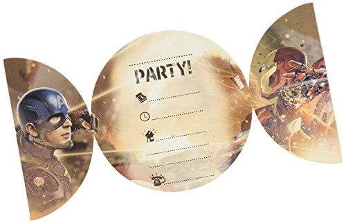 Unique Party 72233 - Captain America Civil War Party Invitations, Pack of 6