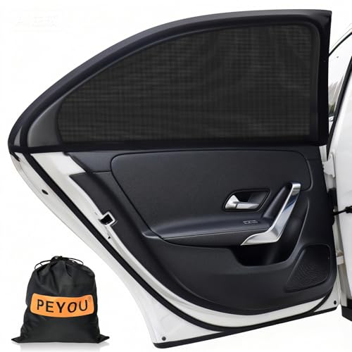 PEYOU 【2枚】車中泊 車用網戸 ウインドーネット カー用品 虫よけ 防虫ネット 車用サンシェード 車カーテン...