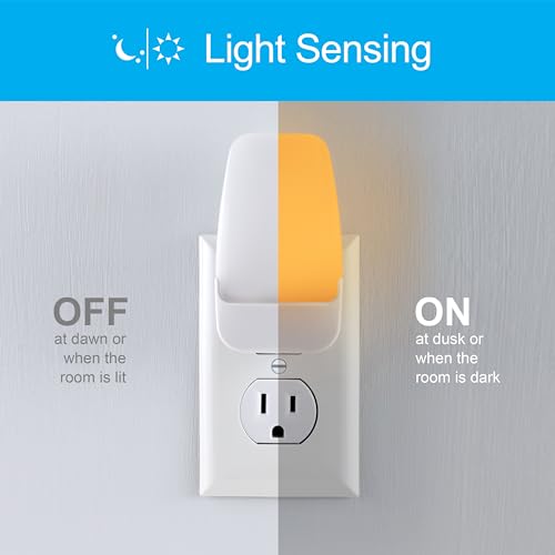 GE Sleeplite Night Lights Plug Into Wall, Dusk to Dawn Sensor, Ambient Lighting, Sleep Aid, Bathroom Décor, LED Lights for Bedroom, Apartment Essentials, Smart Home,76135, Amber, 2 Pack by GE - Image 2