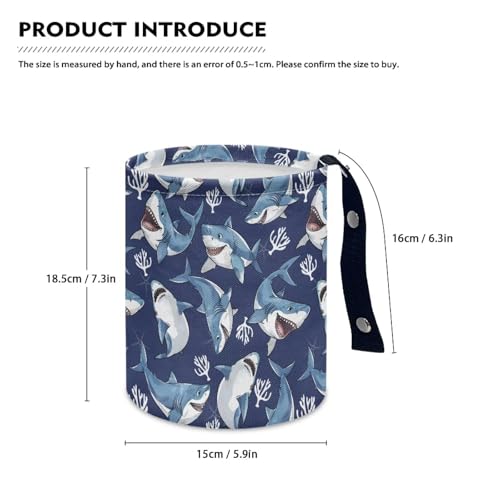 Image of Shark Car Garbage Can Mini Car Trash Bin Car Organizer Car Storage Bag Waterproof Portable Men Accessories Car Decor Road Trip for Kids