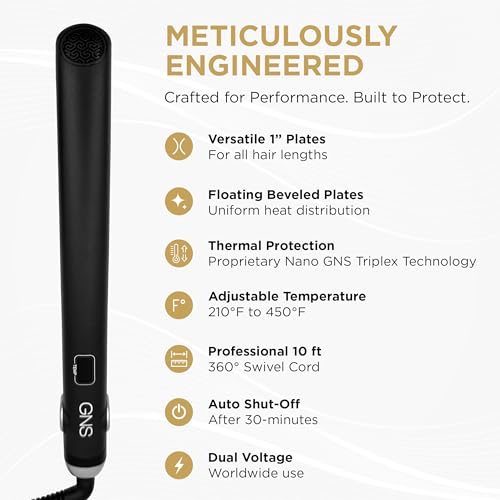 Set para peinar y secar cabello COCCO GNS 1'' Flat Iron V3 y Nano Pro Hair Dryer miniatura 3