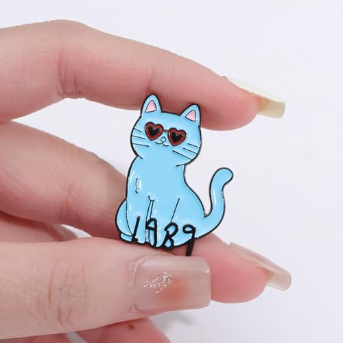 Image of Cute Enamel Pins for Backpacks - Cartoon Lapel Pins - Purple Cat Anime brooch pins for Women Charming