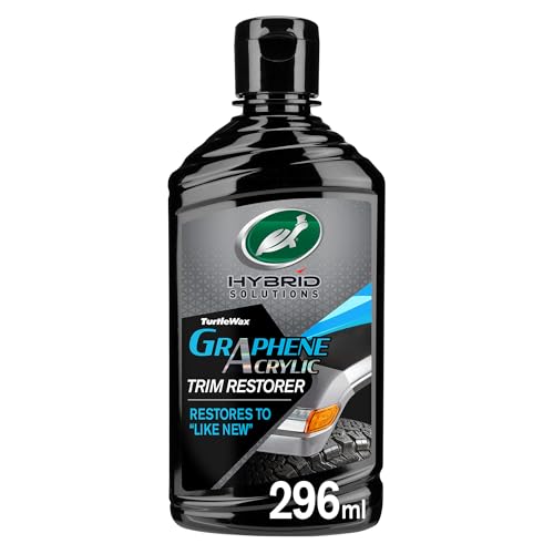 Turtle Wax Hybrid Solutions Graphene Acrylic Black Trim Restorer 295 ml Revives Exterior Car Plastic to Like New Condition Wont Wash Off Superior UV Protection