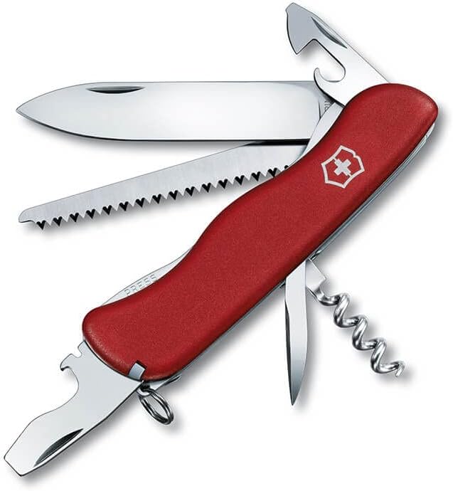 Victorinox Forester Swiss Army Pocket Knife, Large, Multi Tool, 12 Functions, Wood Saw, Black