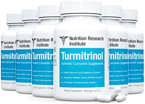 Turmitrinol - Turmeric Curcumin Supplement - 6 Bottles - 180 Capsules - Official Turmitrinol