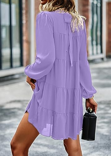 Image of KIRUNDO Women's 2026 Fall Long Sleeve Baby Doll Dresses