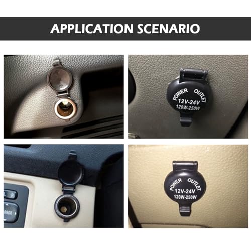 12V Cigarette Lighter Socket,Waterproof Car Power Outlet Cigarette Lighter Adapter with Extension Cable,Universal Interior Car Accessories Cigarette Lighter Plug for Car Truck SUV(1PCS)