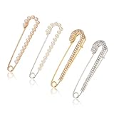 Exquisito y elegante: Los broches de perlas de imitación exudan un estilo encantador y elegante, Los broches de cristal muestran la luz brillante de moda. ¡Cuando usted lo usa, usted es el más hermoso!