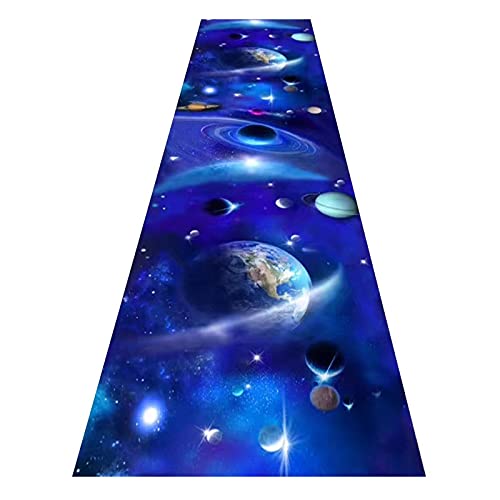 Moqueta corredor 3D universo planeta modelo para pasillos largos 2