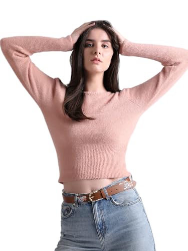 Image of Only Women's Nylon Blend Round Neck Sweater