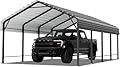12'x20'x9' Metal Carport, Heavy Duty Metal Canopy with Galvanized Steel Roof and Frame, Bass Boat, Trucks, Car and Tractors, 12 * 20 FT(1 pcs)